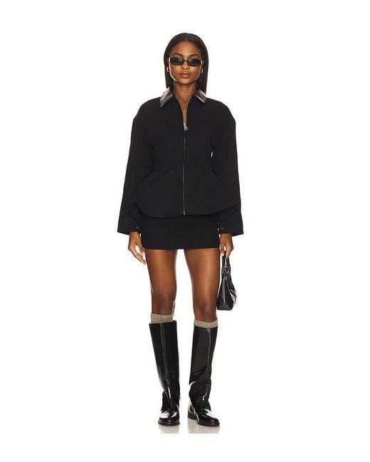 Line & Dot Black Eton Mini Skirt
