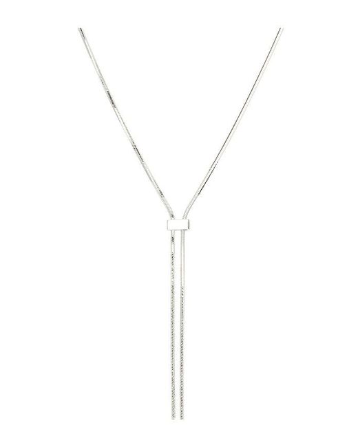 Loren Stewart White Bolo Pendant Necklace