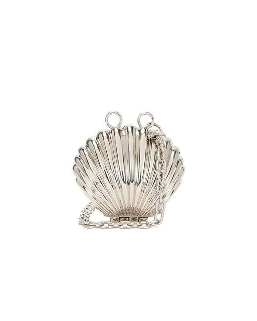 petit moments White Shell Chain Clutch