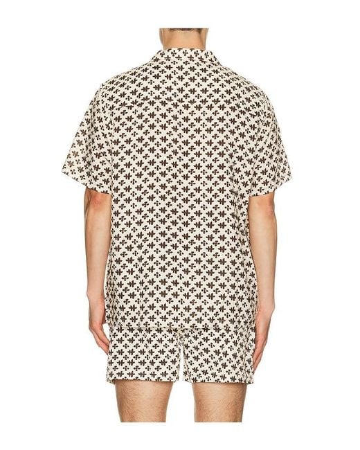 AUTO-REPLY Multicolor Alex Printed Short Sleeve Linen Shirt for men