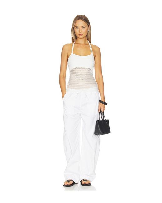 geel White Vista Halter Top