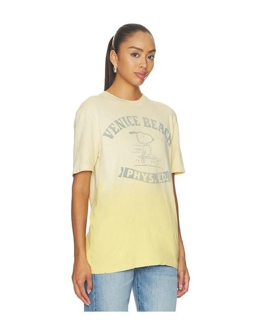 Junk Food Yellow Venice Beach Snoopy Tee for men