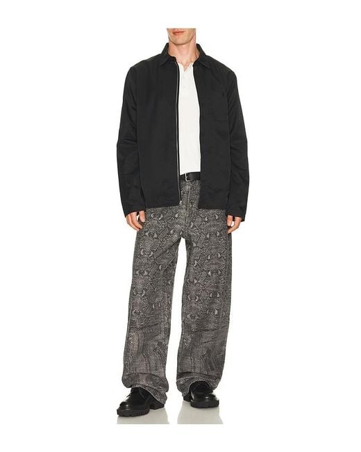 Daily Paper Black Denim Snake Oversized Jeans for men