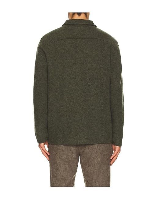Marine Layer Green Boiled Wool Overshirt for men