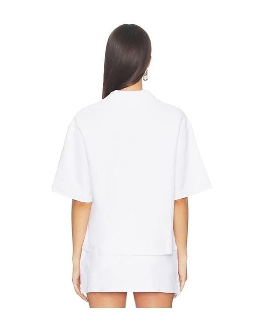 Alexander Wang White Oversized High Low Polo Top