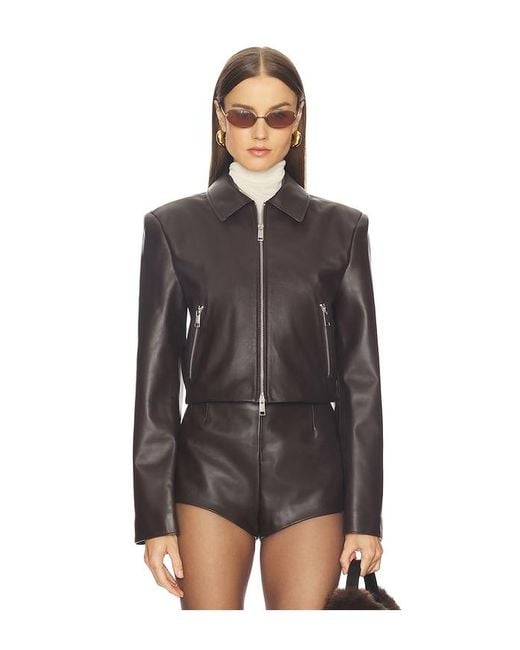 Camila Coelho Black Elia Leather Jacket