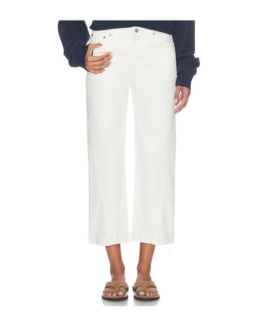 Pistola White Kacey Mid Rise Cuffed Boyfriend Jeans