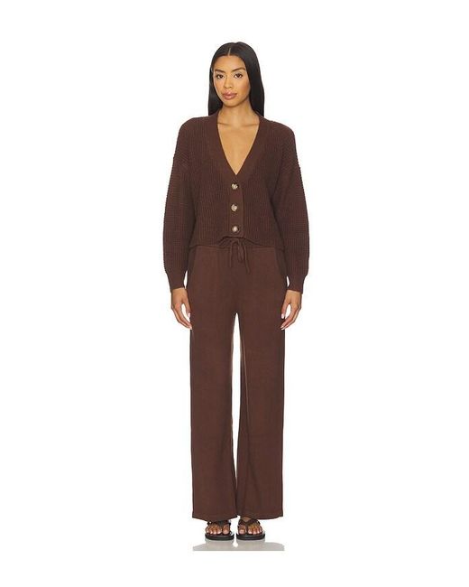 Eberjey Brown Recycled Sweater Pant