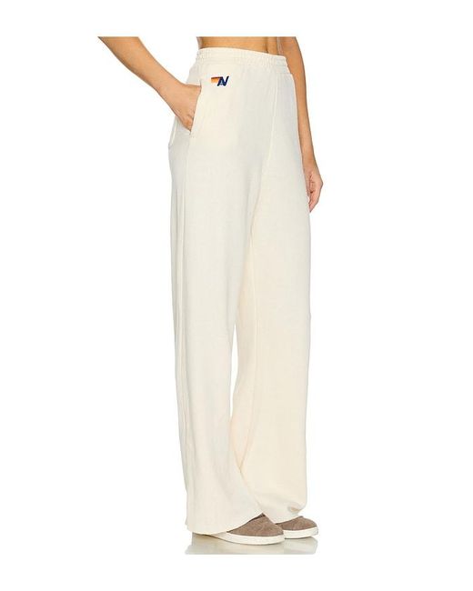 Aviator Nation White Wide Leg Pocket Sweatpants