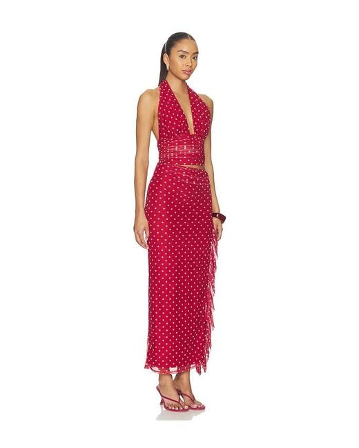 MORE TO COME Red Delia Maxi Dress