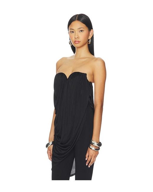 GIUSEPPE DI MORABITO Black Asymmetric Drape Top