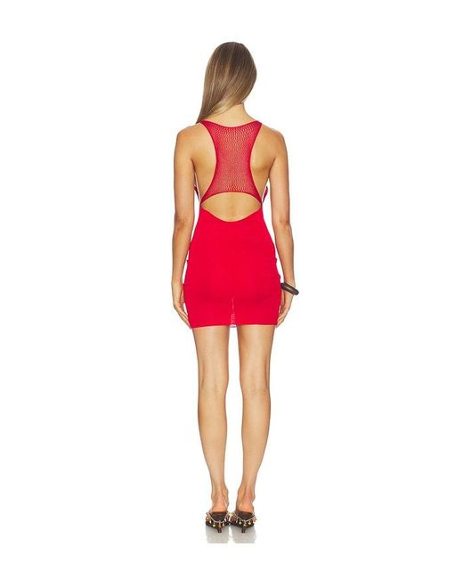 Isa Boulder Red Cowl Neck Mini Dress
