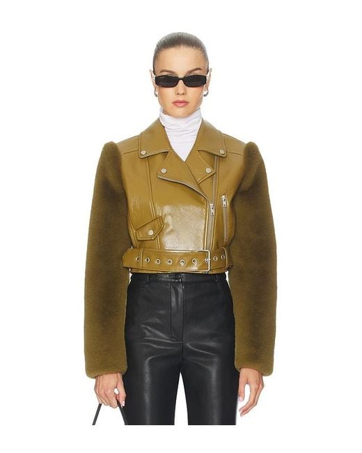 Camila Coelho Green Florencia Moto Jacket