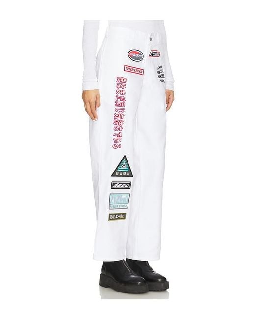 ANTI SOCIAL SOCIAL CLUB White Patched Up Racing Pants for men