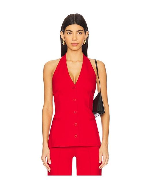 L'academie Red Kain Vest Top