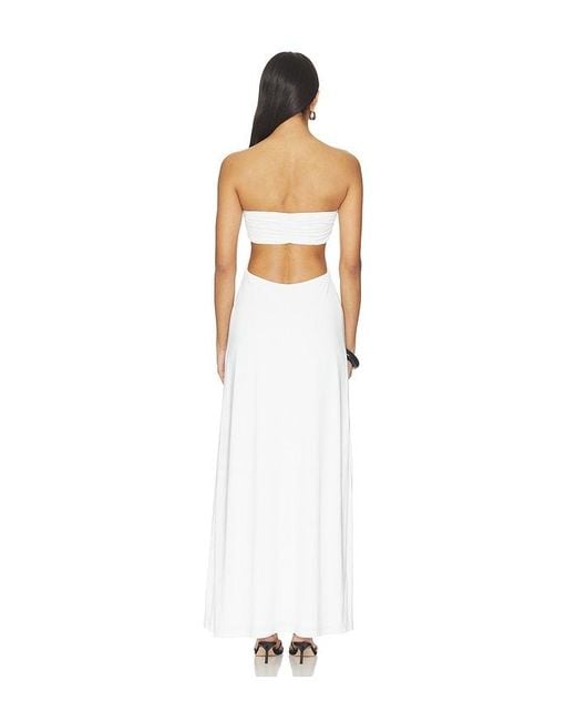 superdown White Karrie Strapless Maxi Dress