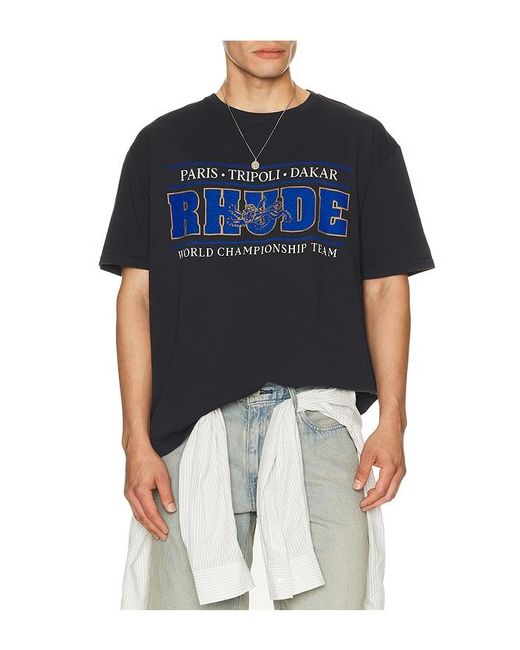 Rhude Blue Chrono Tee for men