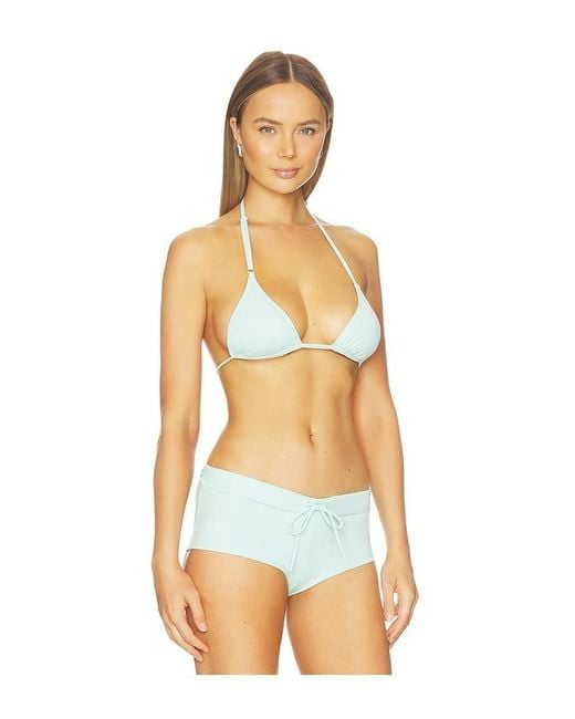 geel White Triangle Bikini Top