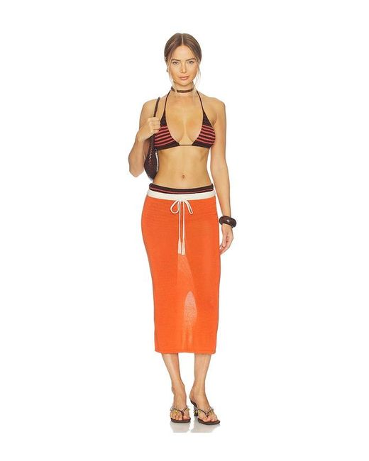 Leslie Amon Orange Noelle Skirt
