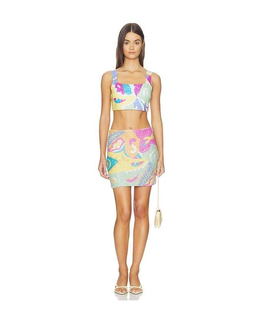 Oceanus White Azure Coord Top