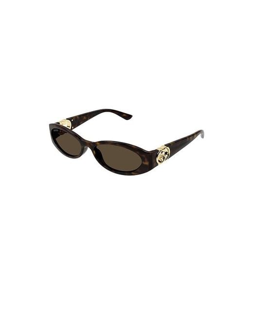 Gucci Brown Hailey Oval Sunglasses