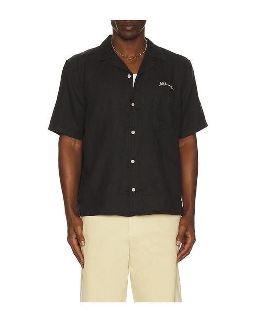 AllSaints Black Wilder Short Sleeve Shirt for men