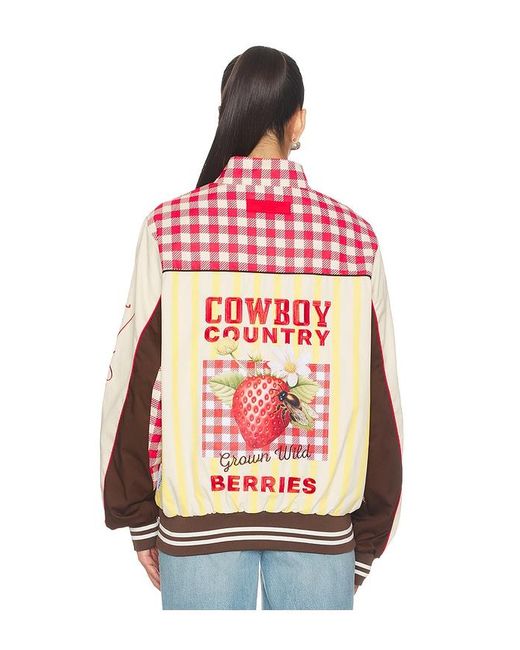 The Laundry Room Red Cowboy Country Grown Wild Berries Racing Jacket