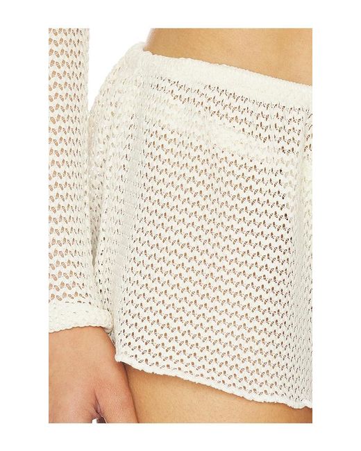 Montce White Low-Rise Drawstring Short