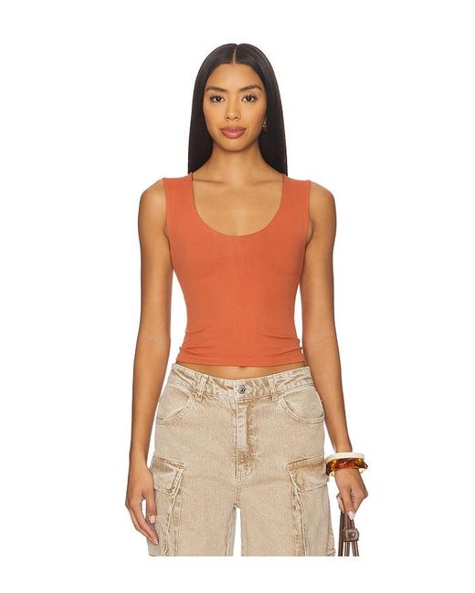 Free People Orange X Intimately Fp Clean Lines Muscle Cami
