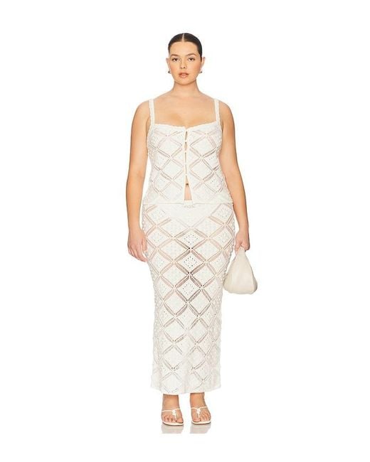 L'academie White 'Academie Baileigh Midi Skirt