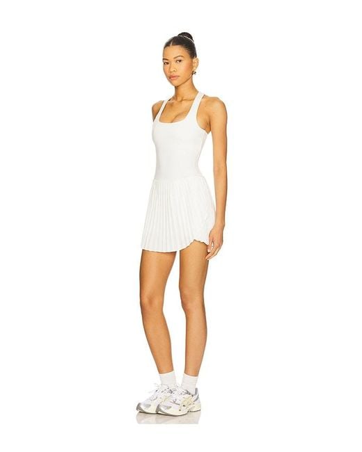 WellBeing + BeingWell White Movewell Blair Pleated Dress