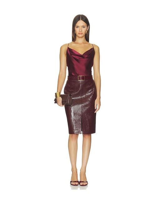 L'Agence Red 'Agence Calista Cowl Neck Cami Top