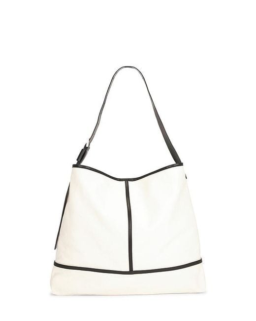 AllSaints White Asha Canvas Shoulder Bag