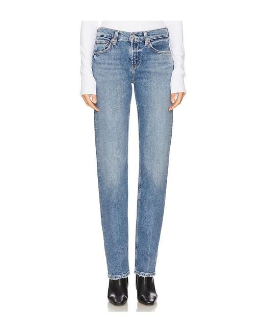 Agolde Blue Low Rise Slim Jeans