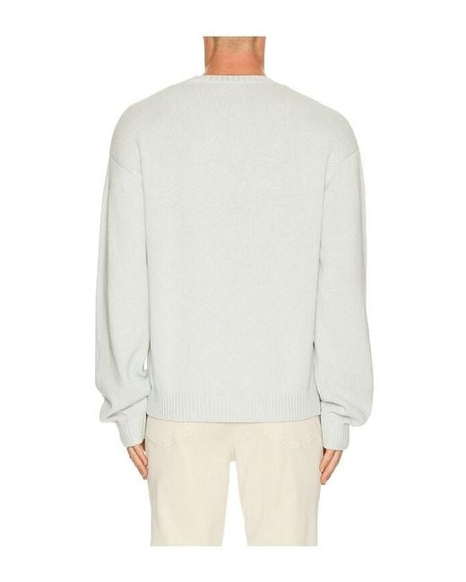 FRAME White Cotton Silk Crewneck Sweater for men