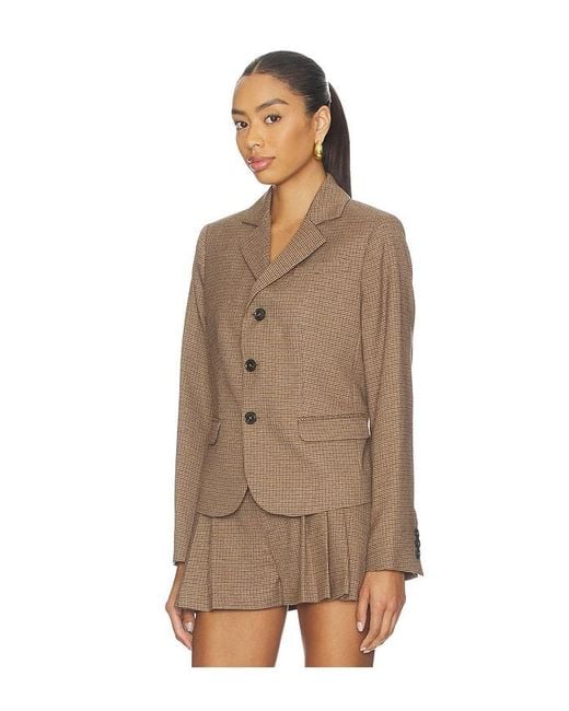 FRAME Brown Plaid Riding Blazer