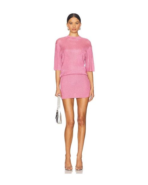 SER.O.YA Pink Rae Metallic Mini Dress
