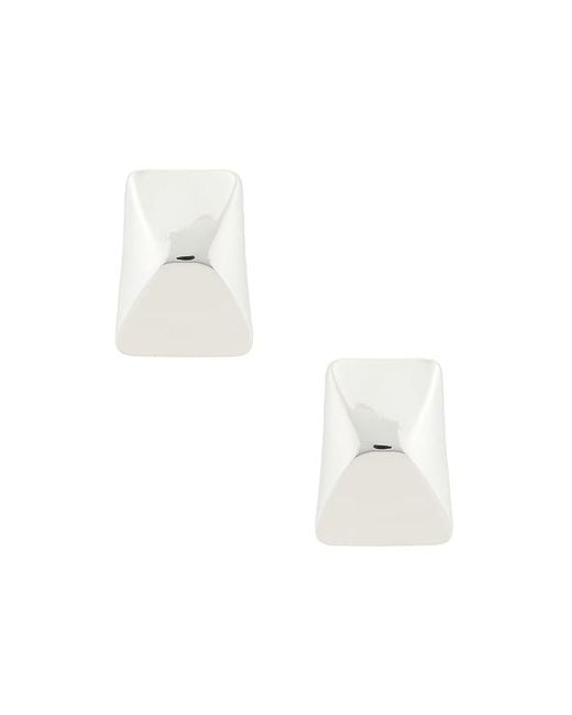 Anine Bing White Curved Rectangle Stud
