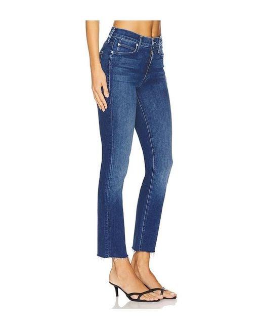 Mother Blue The Mid Rise Dazzler Ankle Fray Jeans