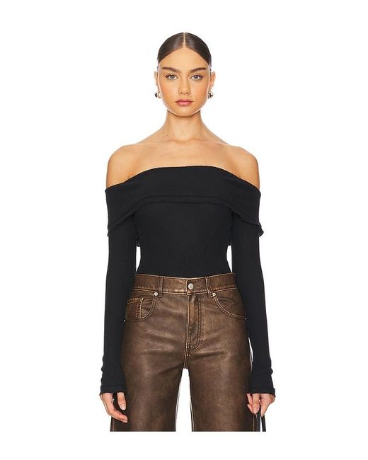 Free People Black X Intimately Fp Autumn Cozy Bodysuit