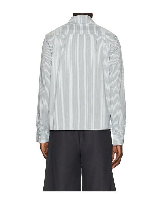 JUNGLES Gray Woven Panel Business Shirt for men