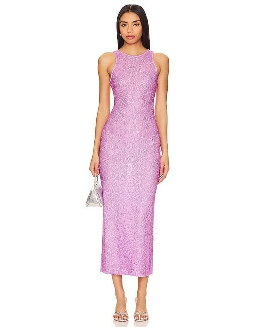 Lovers + Friends Pink Hollis Sequin Midi Dress