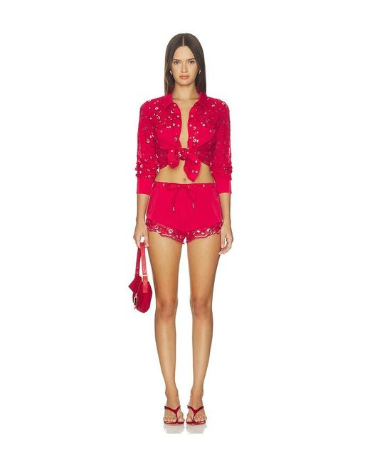 Frankie's Bikinis Pink X Devon Lee Carlson Bestie Satin Short