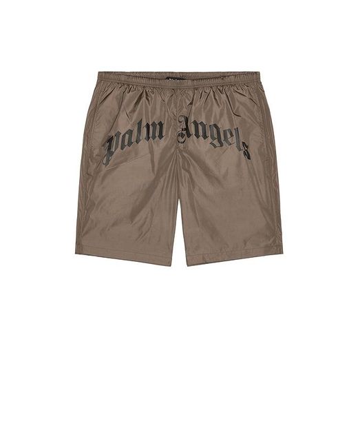 Palm Angels Natural Curved Logo Swimshort for men