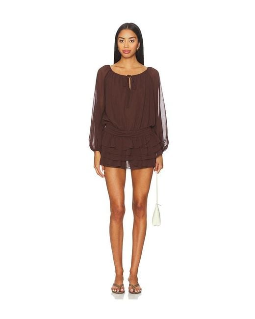 Amanda Uprichard Brown Dallas Skort Romper