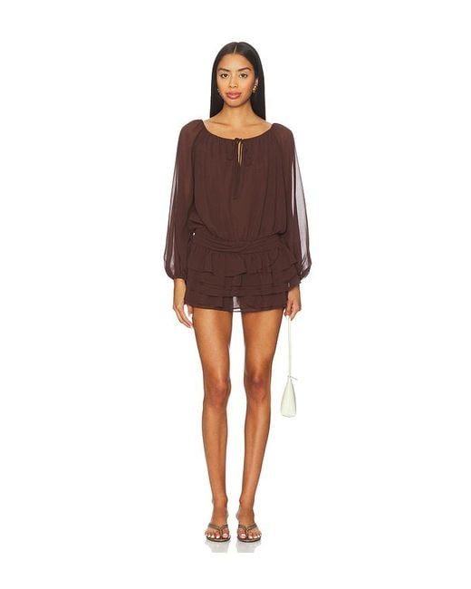 Amanda Uprichard Brown Dallas Skort Romper