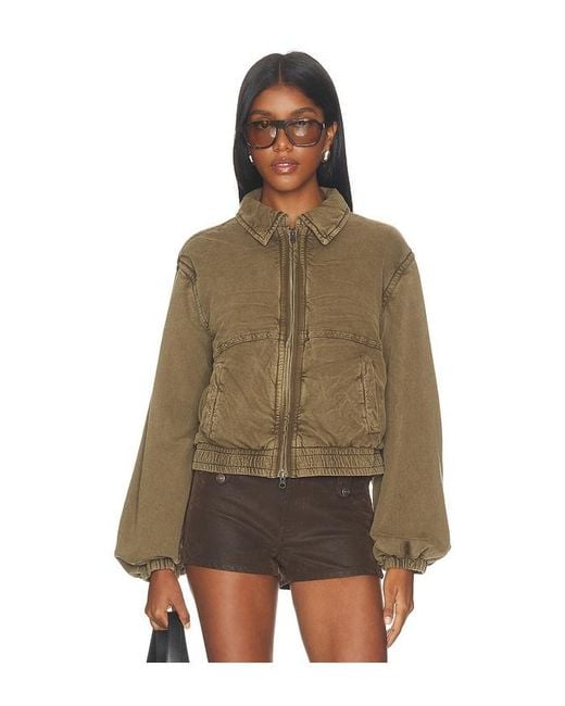 Free People Brown Birdie Washed Jacket