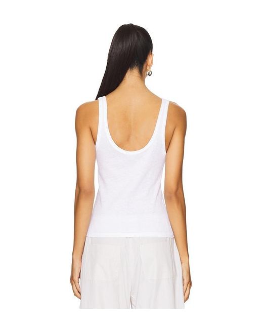 Leset White Laura Scoop Neck Tank