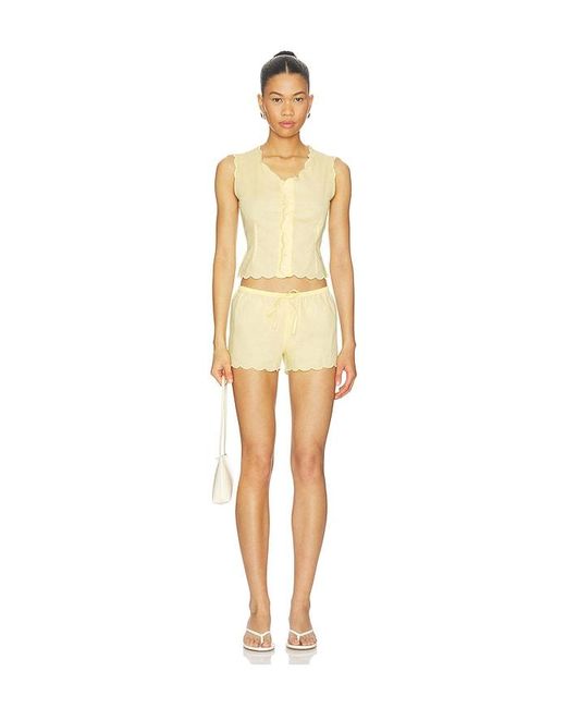 Montce Natural X Elsa Hosk Scalloped Vest Top