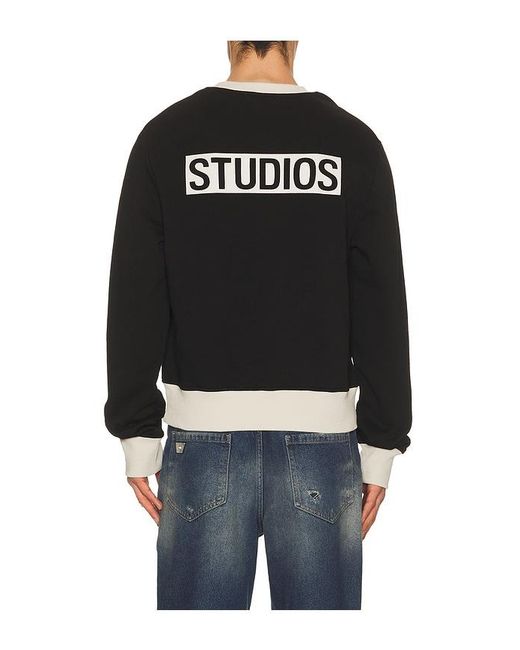 Entire studios Black Contro Crew Sweatshirt for men